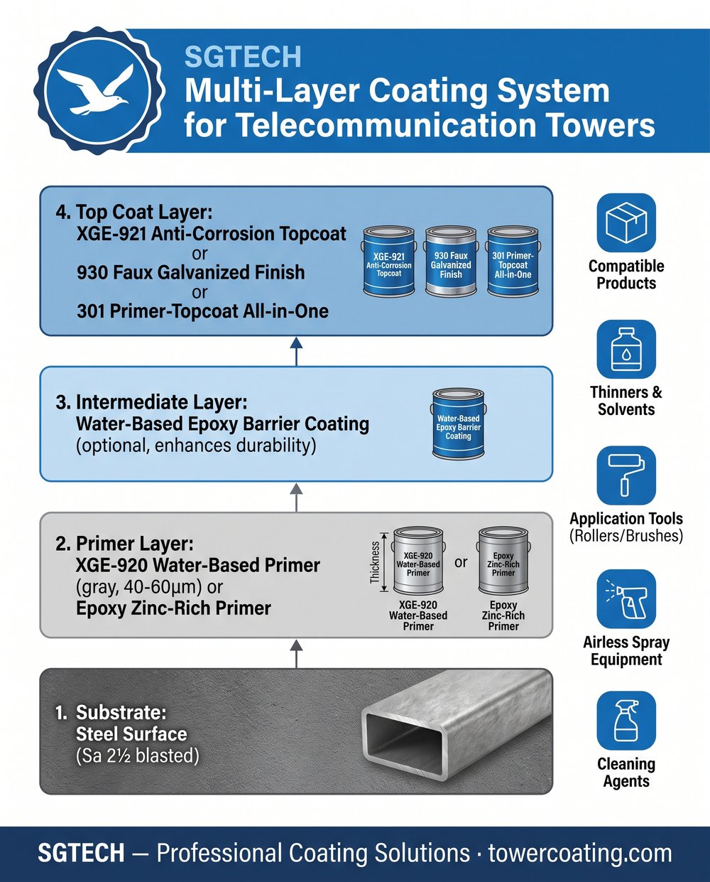 Tower Coating Process Flowchart